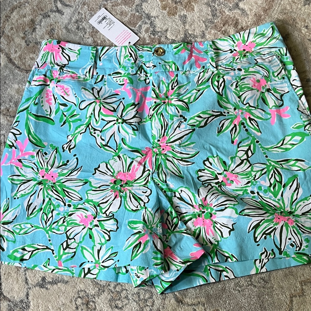 Lilly Pulitzer Blue Floral Women's Shorts
